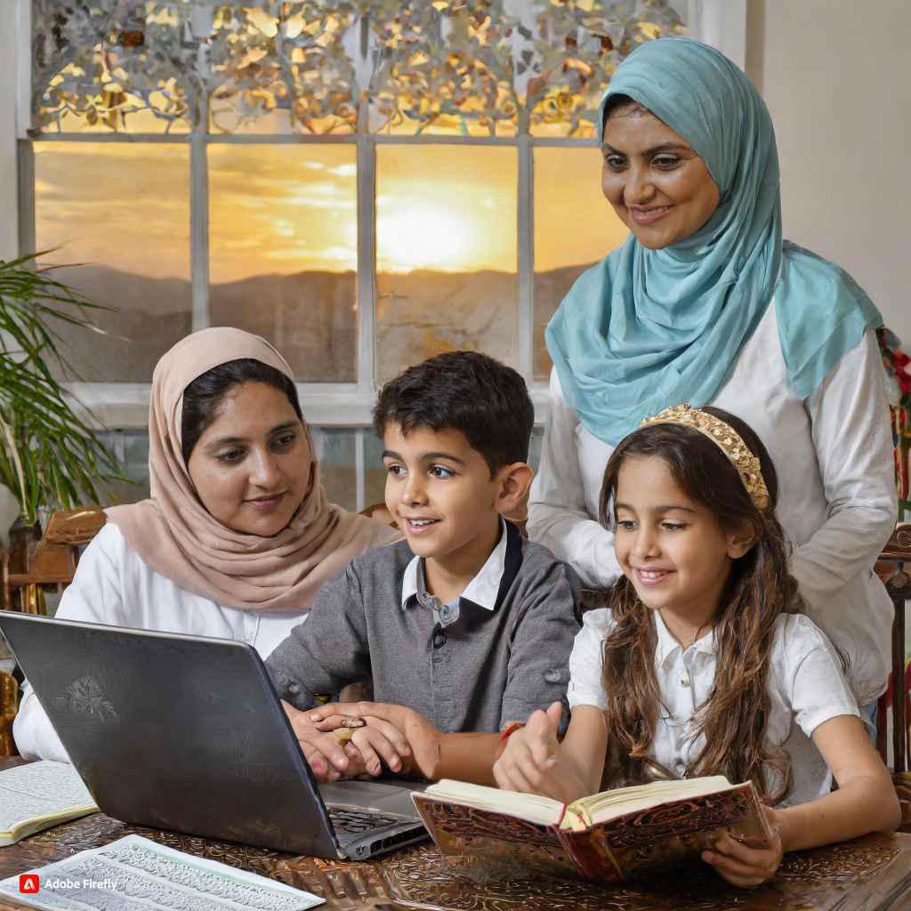 A family supporting a child’s Quran learning routine