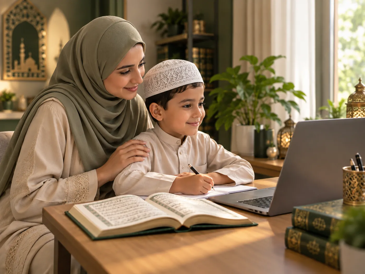 Adulte non arabophone étudiant les formes et les sons des lettres arabes