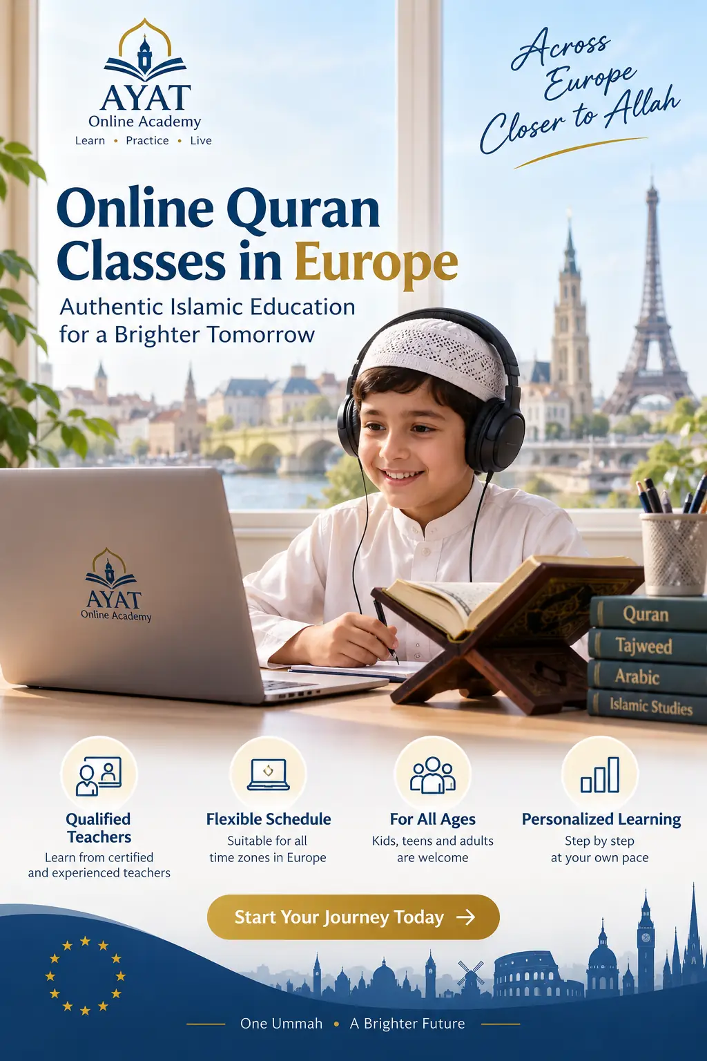Cours de Coran en ligne en Europe avec Ayat Online Academy