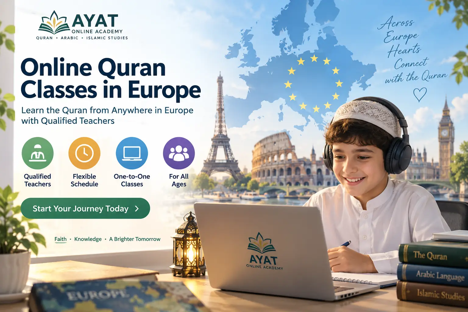 Apprentissage du Coran et de l’arabe en ligne en Europe